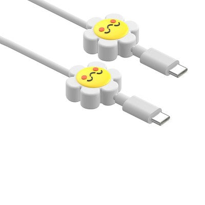 GEMS 3' 'Flower' Novelty USB-C Cables - Daisy: Male-To-Male, USB-C Connections