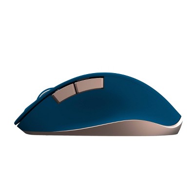North Wireless Ergonomic 6 Button Mouse - Navy: Rechargeable, Radio Frequency, Business Use