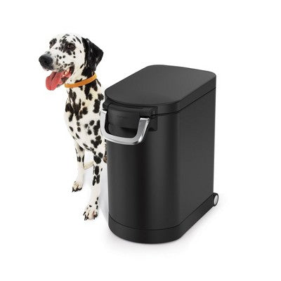 simplehuman Medium Pet Food Storage Container for Cat Food, Bird Feed, and Dog Food Storage - Matte Black Steel (LOCAL PICKUP ONLY)