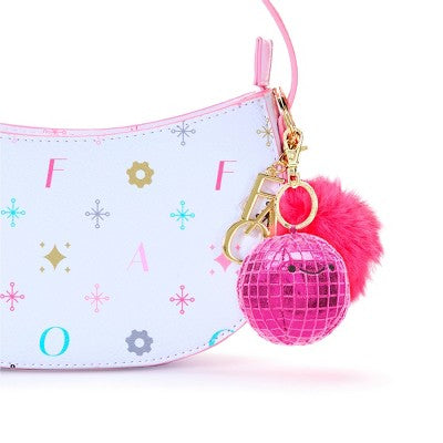 FAO Schwarz Toy Plush Keychain Disco Pink