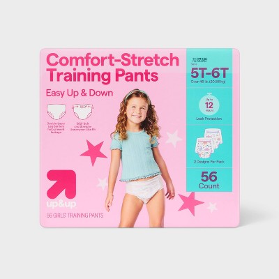 Girls' Disposable Training Pants - 5T-6T - 56ct - up&up: Absorption Channels, Wetness Indicator, Latex-Free