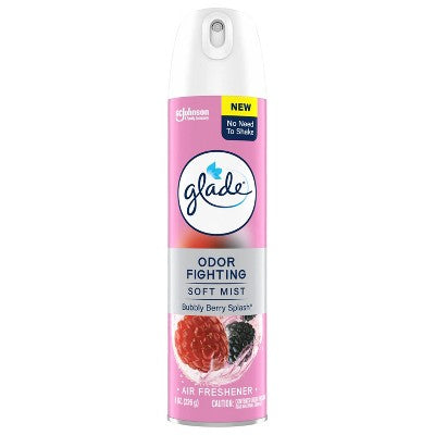 Glade Odor Fighting Soft Mist Aerosol Room Air Freshener - Bubbly Berry Splash - 8oz