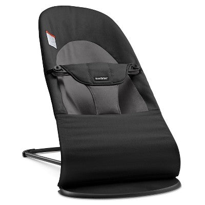 BabyBjorn Bouncer Balance Soft Woven - Black/Dark Gray: Cotton, Reclining Seat, Machine Washable, 3-Point Harness (LOCAL PICKUP ONLY)