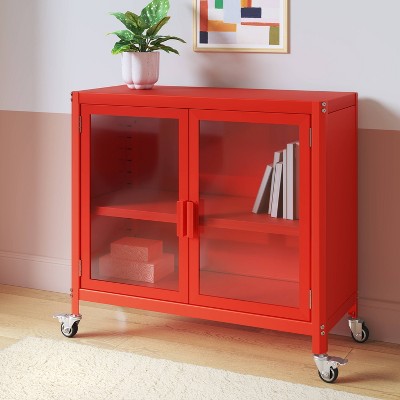 2 Door Metal Rolling Locker Storage Cabinet Coral Red - Room Essentials (LOCAL PICKUP ONLY)