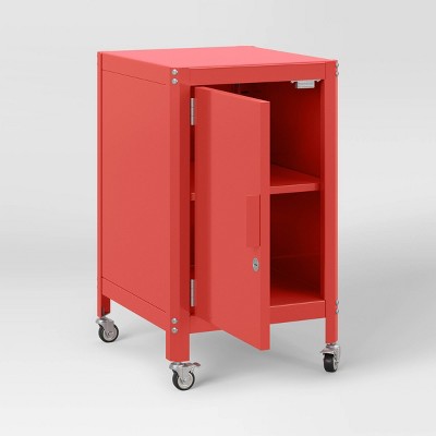 Metal Rolling Dorm Locker Storage Cabinet with Lock Coral Red - Room Essentials (LOCAL PICKUP ONLY)