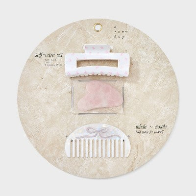 Spa Set Stone Comb Claw Hair Clip - A New Day Ivory Pink