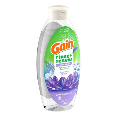 Gain Rinse + Renew Fabric Rinse - Dewdrop Dream - Rinse Out Odors - 48 fl oz