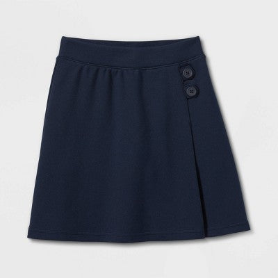 Girls' Pull-On Uniform Knit Skort - Cat & Jack Navy XS