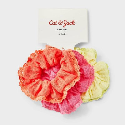 Girls' 3pk Open Knit Twister Set - Cat & Jack Pink/Yellow/Orange