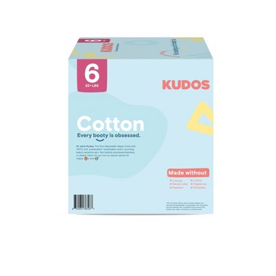 Kudos Chlorine Free Cotton-Lined Disposable Diapers - Size 6 - 40ct