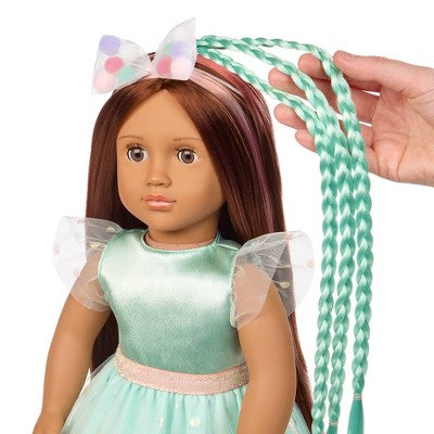 Our Generation Angelina 18" Hair Grow Doll with Hair Clips & Styling Book Accessories