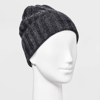 Pre-Consumer Recycled Beanie - Wild Fable Dark Gray: Knit Hat, Ribbed Cuff, Midweight Fabric