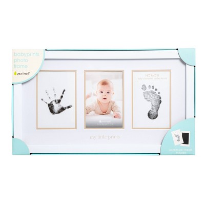 Pearhead 4" x 6" Babyprints Photo Frame and Clean-Touch Ink Pad Kit - White