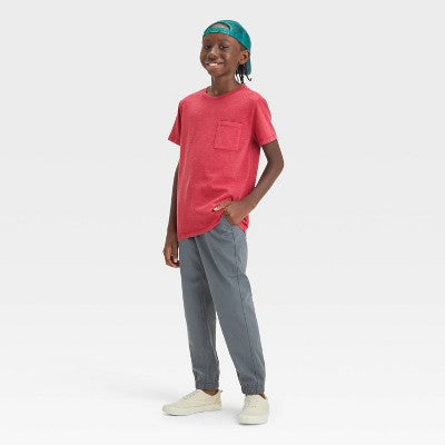 Boys' Short Sleeve Washed T-Shirt - Cat & Jack Dark Red M