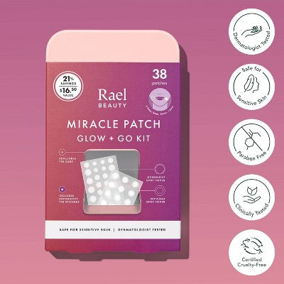 Rael Beauty Miracle Patch Glow and Go Kit - 38ct: Paraben-Free, Silicone-Free, Unscented, For Face