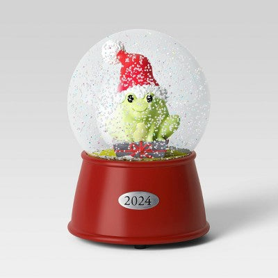 5.5"x4" Frog 2024 Christmas Snow Globe - Wondershop