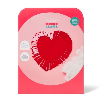 Valentine's Craft Make - Your - Own Heart Shaped Fleece Pillow Kit - Mondo Llama