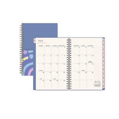 Blue Sky Brook Gossen Planner with Pocket 5"x8" Weekly/Monthly Wirebound (15 Month) Flower Flow Undated