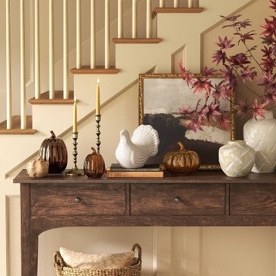 Large Ceramic Fall Vase Wheat - Threshold: Fall