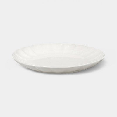10.5 Stoneware Maribelle Scallop Dinner Plate White - Threshold"