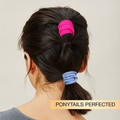 scunci No Damage Super Comfy Hosiery Elastic Hair Tie Ponytailers - Assorted Colors - All Hair - 12pcs