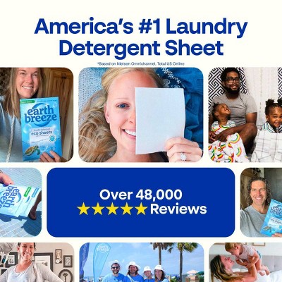 Earth Breeze Fresh Scent Eco Laundry Detergent Sheets 64 Loads