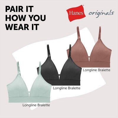 Hanes Originals Women's 3pk SuperSoft Low-Rise Bikini Underwear - Black/Nude S