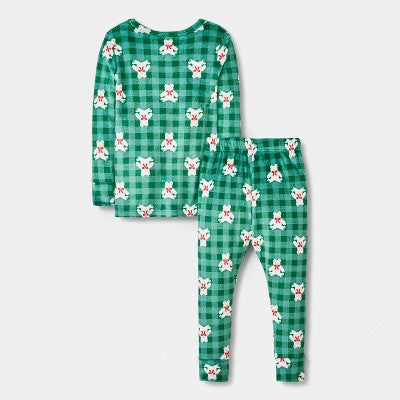 Toddler 2pc Snow Bears Snuggly Soft Pajama Set - Green 18M