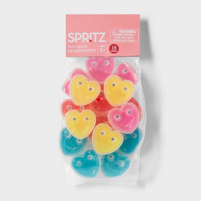 16pc Heart Putty Valentine's Day Party Favor Sets - Spritz