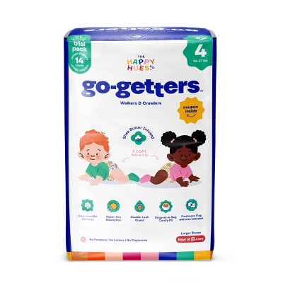 Happy Hues Go-Getters Disposable Diapers Trial Pack - Size 4 - 14ct