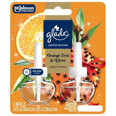 Glade Air Freshener Plug Ins Oil Diffuser Refills - Orange Zest & Clove - 2pk