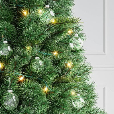 42pc Round Glass Christmas Tree Ornament Set Clear - Wondershop