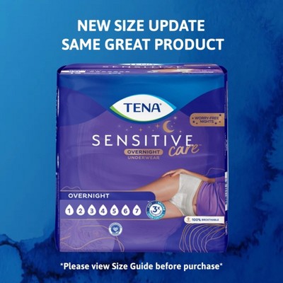 TENA Sensitive Care Incontinence Underwear for Women - Overnight Absorbency - XXL - 12ct