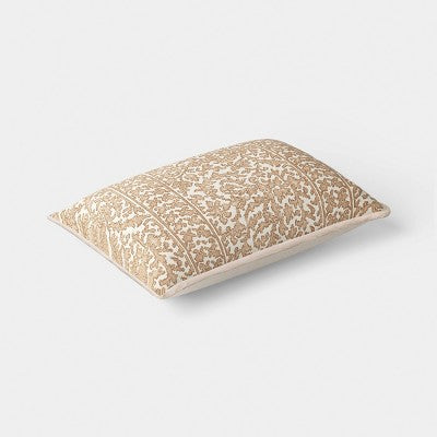 Lumbar Floral Throw Pillow Neutral - Threshold