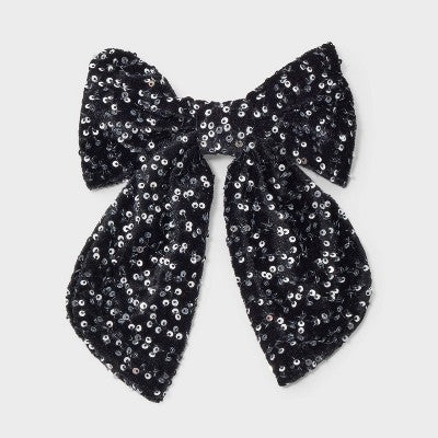 Girls' Sequin Bow Barrette - Cat & Jack Black: Hair Styling Accessory
