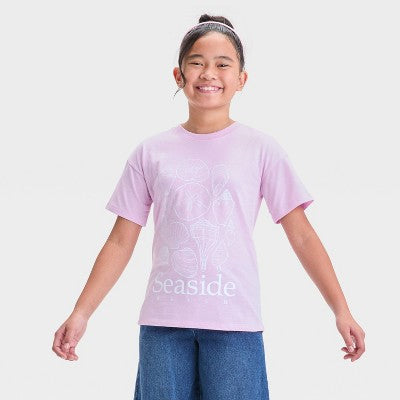 Girls Short Sleeve Seaside Shells T-Shirt Cat&Jack Light Purple S