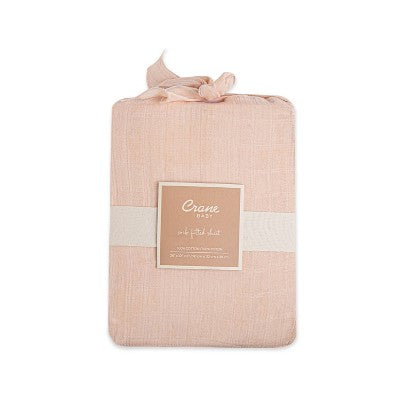 Crane Baby Cotton Muslin Fitted Crib Sheet - Desert Rose: 100% Cotton, Solid Pattern, Standard Size, Woven Construction