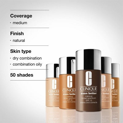 Clinique Even Better Makeup Broad Spectrum SPF 15 Foundation - CN 40 Cream Chamois - 1 fl oz - Ulta Beauty: Liquid, Medium Coverage, Finish