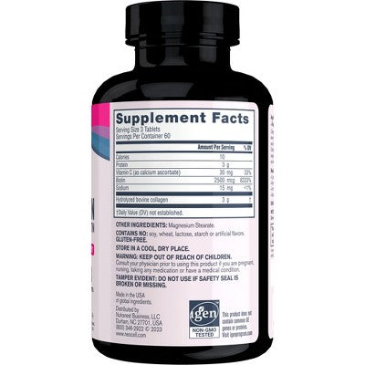NeoCell Super Collagen + Vitamin C & Biotin for healthy hair, beautiful skin, and nail support- Dietary Supplement, 180 Tablets (Package May Vary)