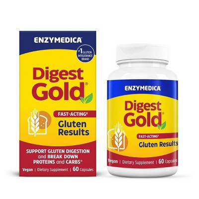 Enzymedica Digest Gold Fast-Acting Vegan Gluten Results for Gluten Intolerance Capsules - 60ct