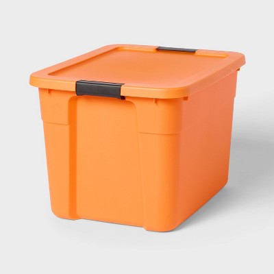 20gal Halloween Latching Storage Tote Orange - Brightroom (LOCAL PICKUP ONLY)