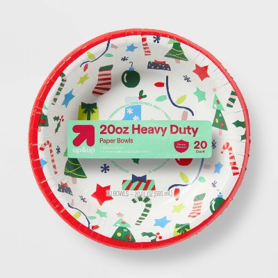 Holiday Disposable Bowls - Multi Print - 20oz/20ct - up&up