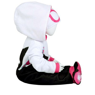 HalloweenCostumes.com 12/18 Months Girl Spider-Man Infant Spider-Gwen Costume | Superhero Costumes, White/Black/Pink