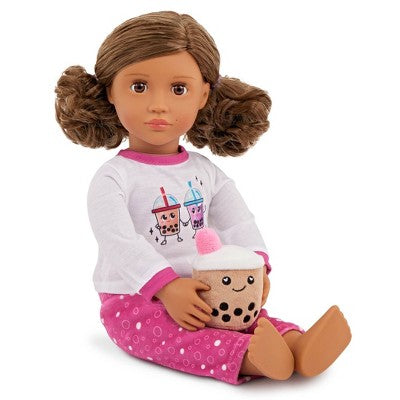 Our Generation Best Teas Pajama Outfit & Bubble Tea Plush for 18" Dolls