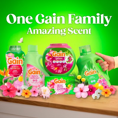 Gain Happy Hibiscus Hula HE Liquid Laundry Detergent: 132 fl oz, 100 Loads, Concentrated, Odor Control Formula