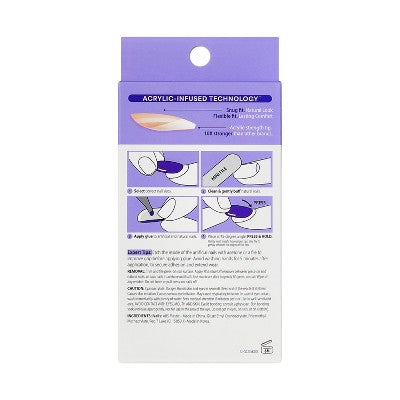 Kiss Core French Tip Press-On Fake Nails Short Almond - Passionate - 35ct