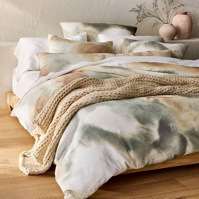 King Euro Heavyweight Linen Blend Decorative Throw Pillow Washed Watercolor Print - Casaluna (LOCAL PICKUP ONLY)
