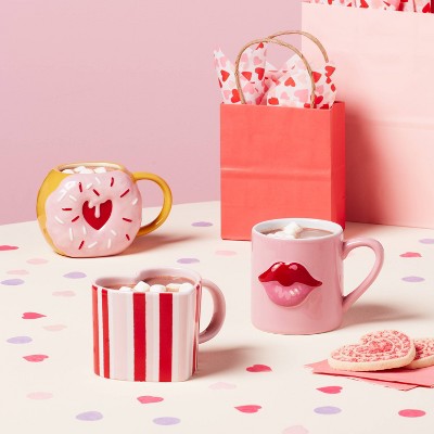 15 fl oz Stoneware Heart Handle Mug - Spritz