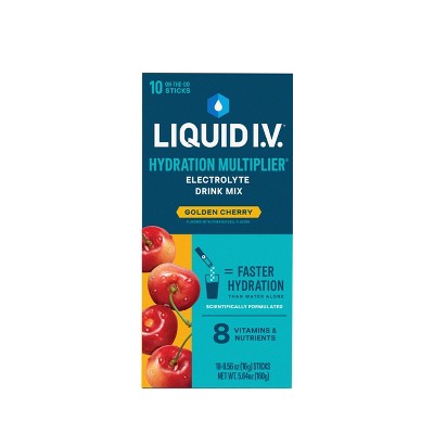 Liquid I.V. Hydration Multiplier Vegan Powder Electrolyte Supplements - Golden Cherry - 0.56oz/10ct