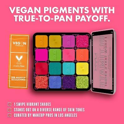 NYX Professional Makeup Ultimate Eyeshadow Palette - I Know That's Bright - 0.32 oz: Pressed Powder, Medium Tones, Brightening